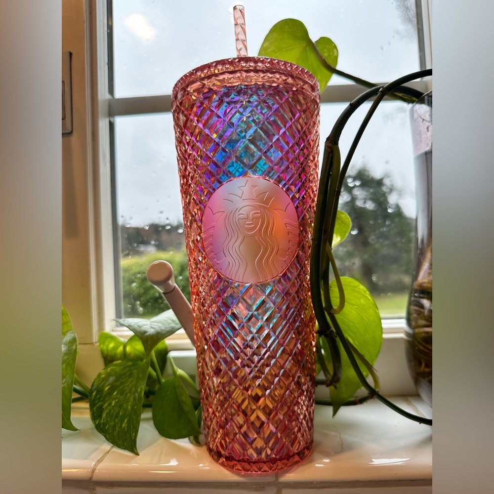 Starbucks holiday 2021 rose gold Jeweled Cold Cup